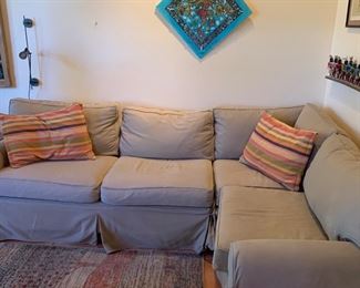 Pottery Barn slipcovered 2 piece sectional