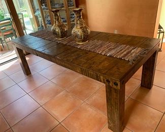 Dining table, 70" x 40", shown with 18" leaf