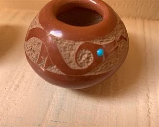 Juan Tafoya  (San Ildefonso 1949-2006) small Avanyu pot