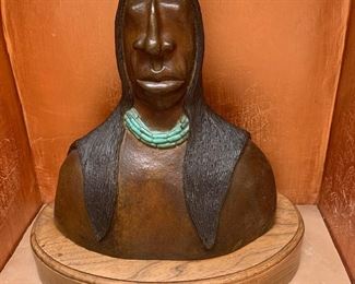 Barry Coffin (Potawatomi/Creek 1947-2016) 1981 bronze, 9 1/2" 