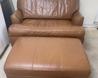 Ethan Allen oversized (twin) sleeper chair and ottoman