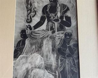 Vintage woodblock print