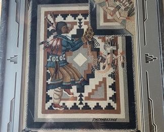 James M. Cambridge (Navajo 1954-) sandpainting in original wrap, 29" x 25"