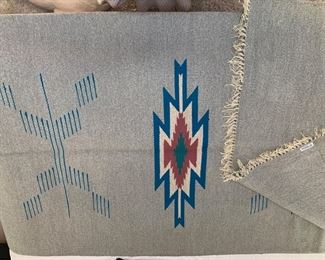 Vintage Ortega's Chimayo 10' x 8' hand woven heavy wool rug in pristine condition