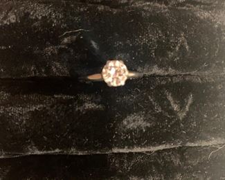 18K white gold and diamond solitaire ring, size 6