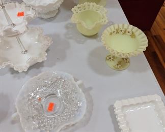 Fenton Milkglass/ Yellow Custard/Green Depression (Vaseline glass)