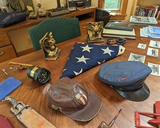 Please Note: Folded Flag is not for Sale! It's Shown in Respect for the Many Men and Women who have given their lives for Freedom in this Country. We have WWII Memberobolia so shown in Honor. Will be given to a Veteran at the Sale!