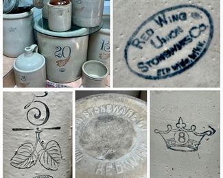 Selection of vintage Red Wing crockery 