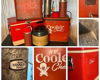 Time to chill!  Vintage coolers and thermoses 