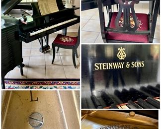 1931 Steinway Parlor Grand Piano Model L with original Steinway chair 