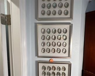 Set of 3 Abalone shell shadow box art