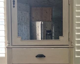 Universal White Wood Cabinet With Two Drawers