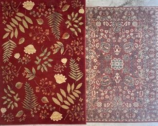 (2) Red & Yellow Outdoor Rugs