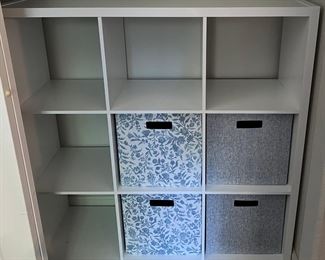 White Cubby Organizer With 9 Cubbies And 4 Material Basket Inserts