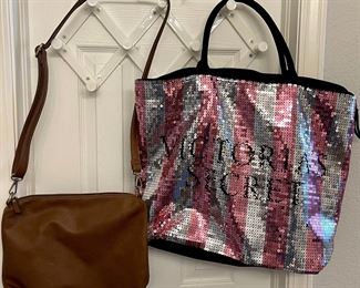 Victoria Secret Sequin Tote And Joy Faux Leather Purse