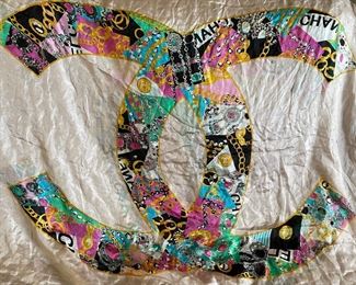 Beautiful Chanel Vintage 100 Percent Silk Scarf 40" X 68"