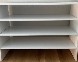 2 White Veneer Shoe Organizers