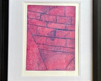 Diana Coohill Original Graphic Art In Black Frame