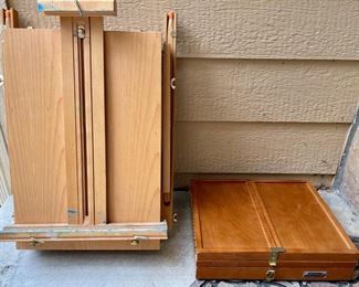 Sienna Plein Air Wood Artist Paint Box With Portable Easel