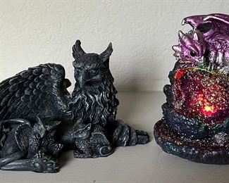 Summit Collection Resin Griffin And Lighted Resin Geode Dragon Works