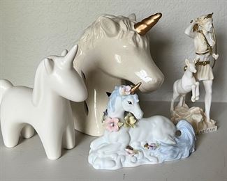 Ceramic Lighted Unicorn - Y H 2001 Porcelain Unicorn - Artemis Alabaster Figurine