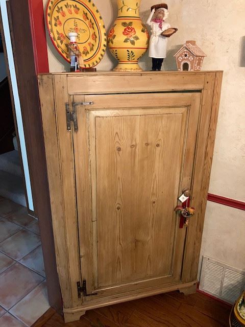 antique pine corner cabinet