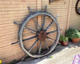 large ship's wheel