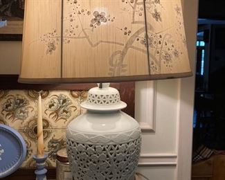 Vintage Blanc de Chine lamp (one of a pair)