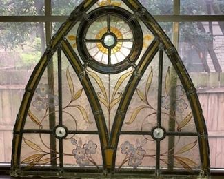 very old leaded glass window