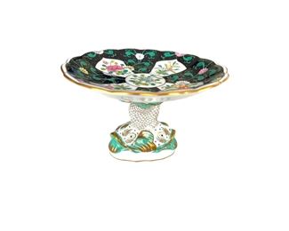 Black Dynasty Footed Compote