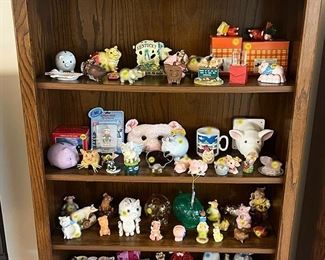 Pig figurines and stuffies