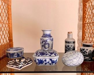 various blue and whites