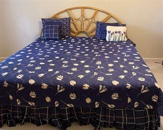 King mattress set with rattan sunburst look headboard HEADBOARD IS SOLD, MATTRESS SET IS AVAILABLE 