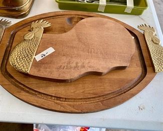 great looking rooster look handle cheese boards 