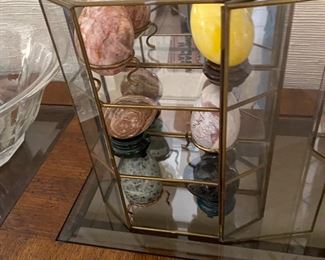 alabaster and porcelain egg collection