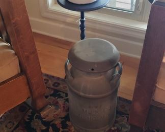 Pet Milk Co. old milk can, White metal vintage chamber pot