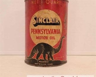 6 Vintage Sinclair Pennsylvania Motor Oil Can. Unopened. Full.