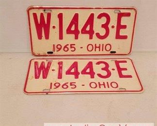 7 1965 Ohio License Plates