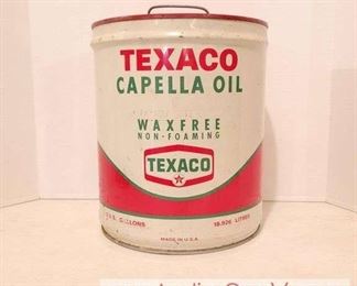 18 TEXACO Capella Oil. 5 Gallons. Empty Can
