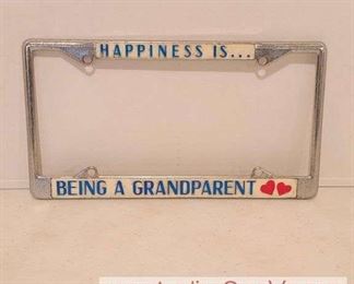 Happiness is being a Grandparent. License Plate Metal Frame