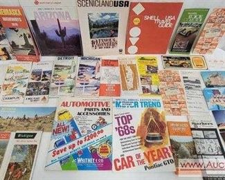 MAPS Travel Brochures plus a 1976 J. C. Whitneys and 1968 Motor Trend. 1969 Minneapolis in Saint Paul map, Champlin CentralWestern 1970 map, Citgo Milwaukee 1971, 1964 Standard Oil Detroit and 1963 Michig
