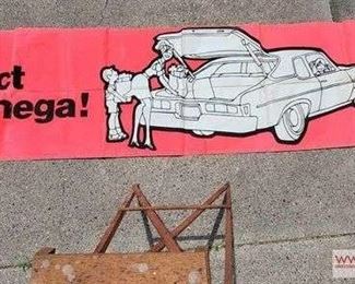 New Compact Olds Omega Banner. Try Our Little Luxury On For Size 14 feet x 33 inches