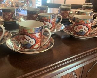 Asian style cup & saucers