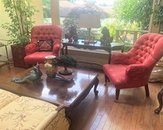 Matching tufted chairs