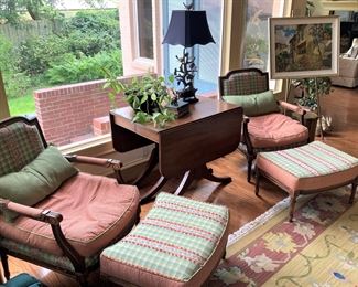 Matching chairs and ottomans