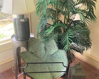 Another magazine holder; lamp; small table