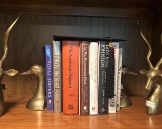 Brass antelope and duck head bookends