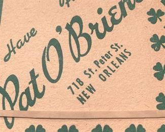 Vintage coasters from Pat O'Brien's