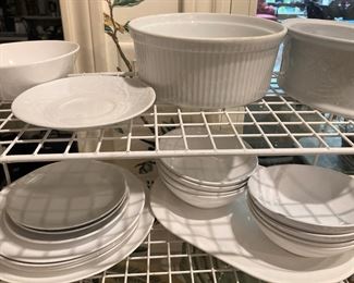 Assorted white dishes
