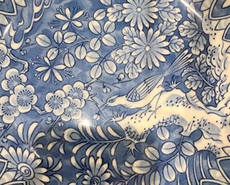 Blue & white bird plate